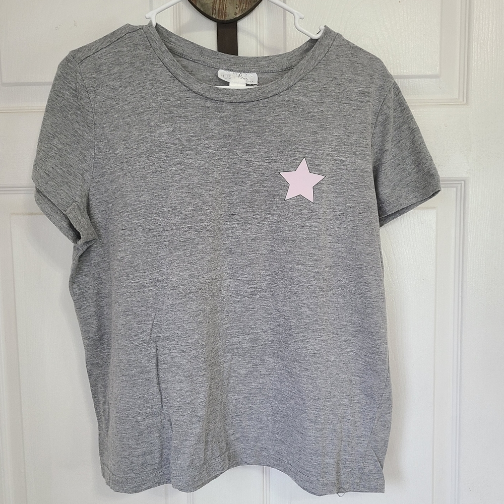 (1049) Just Be Woman's Short Sleeve T-Shirt, Size: Large Color: Grey